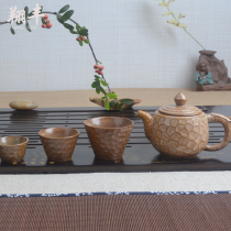 Xiangfeng fast guest Cup travel tea set set portable retro black gold glaze one pot of three cups tea cup teapot ceramics