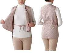 Japan imported winter home cold thickened warm slim shoulder waist warm back medium-long sleeveless horse clip