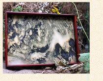 Mahogany crafts Indian small leaf rosewood inlaid ink marble Tea ceremony writing plate Tea plate storage plate boutique