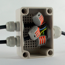Waterproof junction box with terminal outdoor quick Terminal 1 in 2 out abs set Wire box one in two out branch line