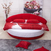 Small apartment detachable and washable fabric bed Modern simple cloth bed Soft bed Fabric double bed Round bed Round bed