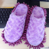 Strawberry mother-in-law winter thickened lazy slippers removable and washable slippers Wooden floor mopping slippers