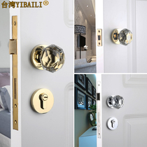  Crystal ball lock American golden indoor door lock Simple European-style ball handle mute ball split lock three-piece set