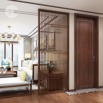 Screen partition living room solid wood screen simple modern new Chinese porch partition decorative wall irregular full fence