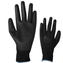 Xingyu labor protection gloves PU518 black nylon Palm anti-static light and thin breathable work protective gloves