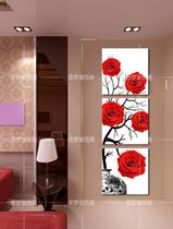 Modern decorative painting porch triple painting vertical restaurant hanging painting Ice Crystal painting corridor mural painting living room simple frameless painting