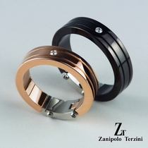 Japanese Zanipolo Terzini male and female retro lovers insert diamond zircon ring on ring ring