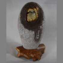 Digging Earthen Rohan Natural Green Fields Zhou Village Dragon Egg Stone Carving Pendulum with Pure Artisanal art Buddhist figure direct selling