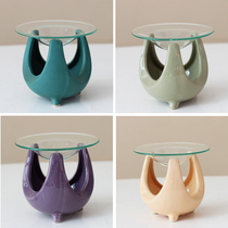 Fashion creative color ceramic candle essential oil aromatherapy lamp Essential oil lamp aromatherapy stove Incense stove multi-color optional