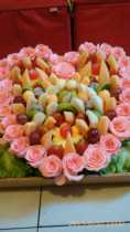 Beijing Guozhiyuan 520 Send Girlfriend Flower Basket Fruit Basket Pink Rose Birthday Cake Fruit Bouquet