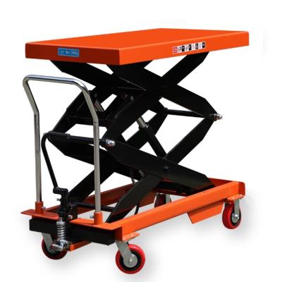 Electric scissor-fork-type trolley manual hydraulic lifting platform forklift mobile carrying car mould lifting table small