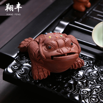 Xiangfeng Zhaocai three-legged purple sand gold toad famous purple sand tea set tea pet ornaments large boutique handmade tea play