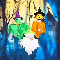 Halloween decorative props paper grimaces wind chimes scarecrow hanging haunted house bar disco KTV decoration supplies