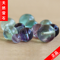 Natural color blue green fluorite loose beads Single DIY handmade crystal bracelet Buddha beads accessories round beads material