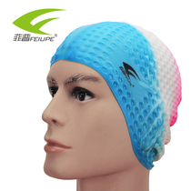 Mens silicone swimming cap male and female ear protection high elastic particles increased waterproof ear protection silicone swimming cap