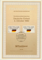 Commemorative Postmark Cancellation Service of the First Day of the Birth Certificate of the Federal Republic of Germany 1990-28