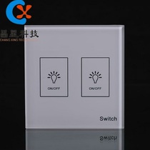 Type 86 touch wireless remote control switch 220V two-way household lamp controller wall glass panel