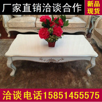 Neoclassical square few European coffee table sofa side corner luxury hotel villa sales office negotiation table coffee table