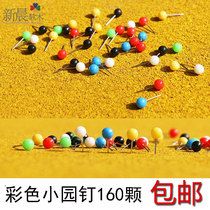 Pushpin creative small round press nail Color I-shaped nail Cork board tack Photo wall art nail 160 pcs