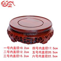 Wood Tored Wood Buddha Statue Solid Wood Base Sandalwood Engraved Flower Pot Vase Family Residence Ornament Process Ornament Pendulum