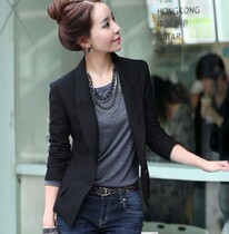 Small blazer 2018 spring new large size long sleeve short black professional suit womens coat slim spring and autumn