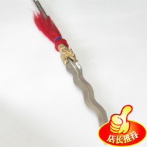 Martial arts spear eighteen weapons steel rod gun unopened stainless steel overlord gun long gun red tassel gun head