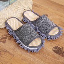 Strawberry mother-in-law spring and summer bamboo mat Chenille slippers Lazy wiping slippers Mopping slippers removable and washable