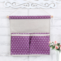 Three-dimensional cotton linen fabric multi-layer hanging bag storage bag storage bag laminated waterproof door rear wall hanging bag