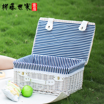 Willow Family Containing Basket of Wines Covered Hand Large Number Toy Snack Containing box Lyu chita Garden Wild Dining Basket