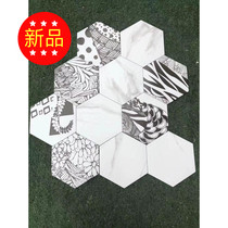  Tile non-slip floor tiles Bathroom Kitchen wall tiles Balcony floor tiles with hexagonal antique tiles European style 20*23Cm
