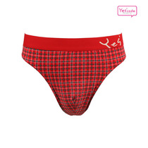 YESCODE Korean Mens Middle Waist Lift Lycra Silky Soft Breathable Quick-Dry Youth briefs