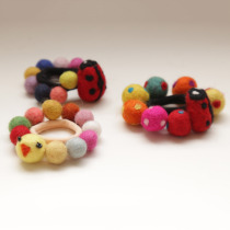 New products Import Korean Department Chicken Animals Wool Felt Hair Ball ball head Hair Rope Hair stirrup Hair Stirrup Sons son