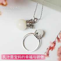 Baby fetal hair baby souvenir breast milk necklace diy homemade sterling silver crown permanent year gift
