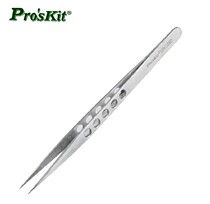 Taiwan Baogong 1PK-123T imported high-grade handheld hole stainless steel long pointed tweezers (165mm)