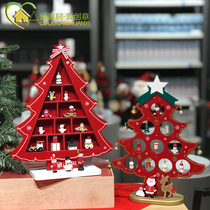 A variety of Christmas season modern houseDIY combination three-dimensional pendant small wooden Christmas tree desktop ornaments