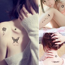 Tattoo Sticker Waterproof Female Durable Korea Small Clear New Cute Flower And Grass Leaf Collarbone Ankle Student Tattoo Sticker