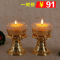 Glass crystal candle holder for Buddhist candlesticks for lamp Lotus ghetto oil lamp holder wax candle holder for the lamp holder base lamp holder