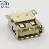 Low price a female 90 degree USB connector AF 90 degree full patch LCP copper high temperature resistant curling flat mouth