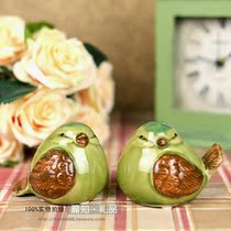 American retro ceramic ice cracked glaze bird ornaments home desktop decorations living room creative porch furnishings