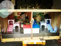 Cat thirteen Solid Wood Painted Villa Grand Castle Cupboard Cage 120 * 60 * 60 hamster Bear African Hedgehog Geranium