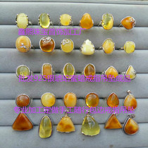 Professional processing customized 18K gold 925 silver handmade ring pendant can also be processed amber beeswax finished product