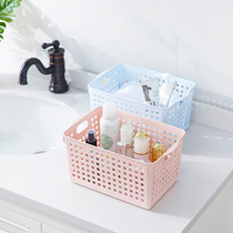 Plastic snack sundries storage basket Bathroom washing basket storage basket Kitchen rectangular storage basket desktop storage box