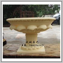 Sandstone sculpture European-style flower pot Sandstone relief European-style background wall villa hotel decoration sandstone FRP sculpture