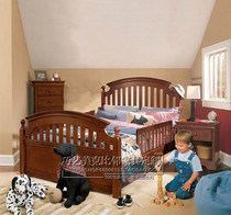 American childrens guardrail bed American country solid wood bed Nordic bed boys and girls bed Mediterranean idyllic bed