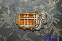 Xiaoluwen play Tibet yak horn inlaid olive core beads Abacus carving wishful Abacus pendant ornaments