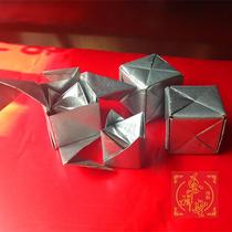 Handmade tin foil silver ingots containing Crown ingots for sacrifices to ancestors and worship Buddha burning paper pure handmade tin foil paper generous ingots
