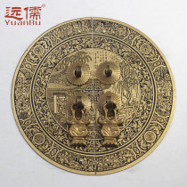 Yuanru Chinese antique copper accessories brass cabinet door handle door plate YRB048 glory and wealth 14 24CM