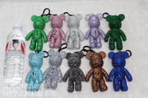 12cm keychain bag hanging chain piece DIY hand stick drill pure handmade 5 inch bear finished violent bear hand
