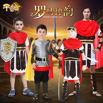 Halloween Roman little warrior performance costume warrior shield armor suit boy crusader performance costume