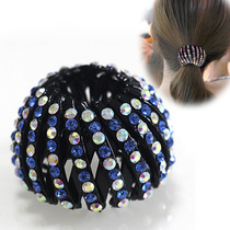 Korean new birds nest hair dish Rhinestone meatball head grab clip Bud head tool Horsetail buckle hair ornaments Claw clip headdress